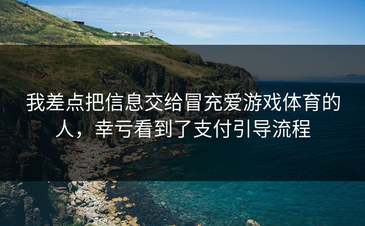 我差点把信息交给冒充爱游戏体育的人，幸亏看到了支付引导流程