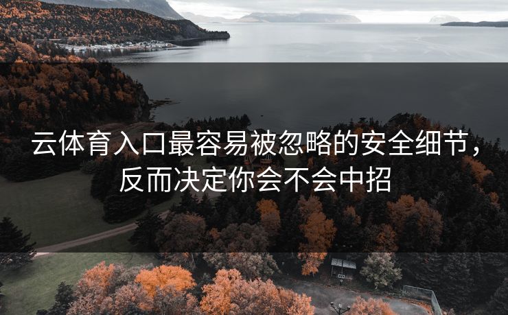 云体育入口最容易被忽略的安全细节，反而决定你会不会中招