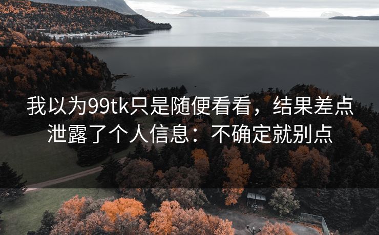 我以为99tk只是随便看看，结果差点泄露了个人信息：不确定就别点